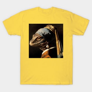 Wildlife Conservation - Pearl Earring Komodo Dragon Meme T-Shirt